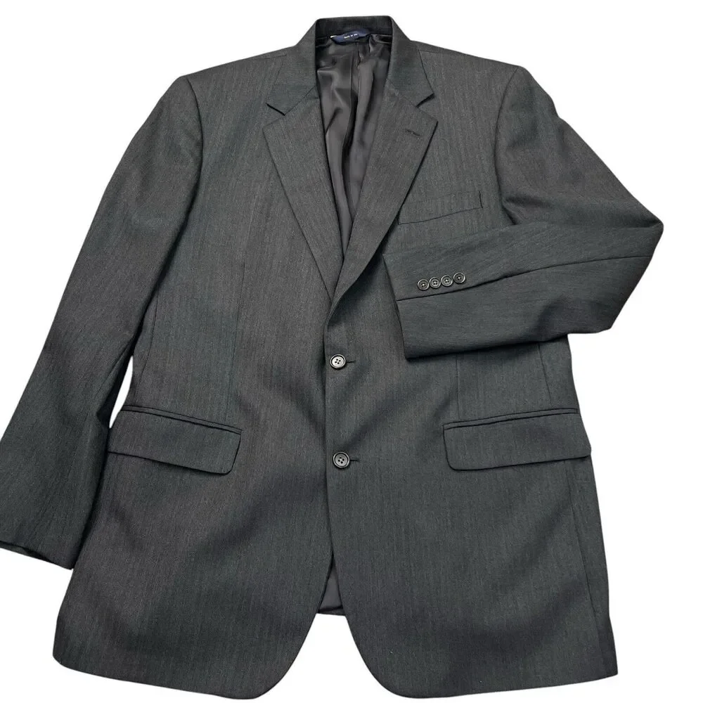Brooks Brothers‎ Madison Saxxon Blazer Mens Size 44L Charcoal Gray USA